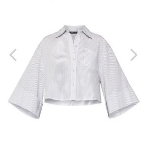NWT BCBGMAXAZRIA crop button up blouse